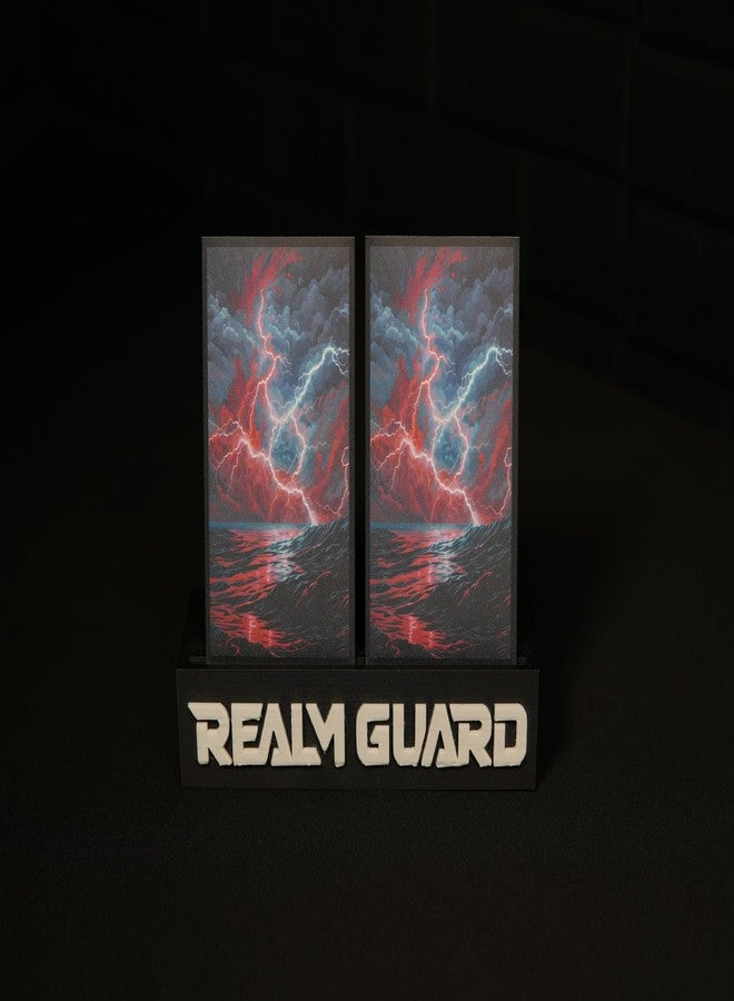 Realm Guard 100ct Textured TCG/MTG Art Card Sleeves (Red/Blue Storm) - Image 2